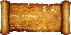 Riedl Armand névjegykártya